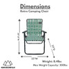 MOUNTAIN SUMMIT GEAR Retro Webbed Camping Chair Caddis Sports - Sage Green New