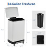 Garvee 16 Gal / 60L Step-On Stainless Steel Kitchen Trash Can - Silver New