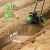 1800W 15A Corded Electric Tiller for Gardening and Soil Cultivation - Black