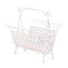White Basket Weave Magazine Rack B01I9FZK52 New