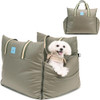 ELILY Premium Dog Car Seat Portable Puppy Car Seat with Storage Pockets (Olive) New