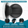 Movo 26" Round Black LED Lighted Medicine Cabinet with Mirror New