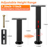 NESAPTO 4PCS ADJUSTABLE HEIGHT BED SUPPORT LEGS, 7.3-11 IN METAL BED RISERS
