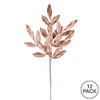Vickerman 22" Rose Gold Glitter Bayleaf Christmas Spray, 12 Sprays per Pack New