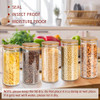 SLifeJars - Set of 8, 32 oz. Airtight Glass Jars with Bamboo Lids, B0CF21F84Z New