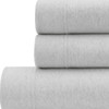 BRIARWOOD HOME HEATHERED JERSEY 100% COTTON 3 PIECE TWIN BED SHEET SET - GREY New