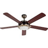 Design House 154336 Eastport 2 Light Ceiling Fan 52", Satin Nickel New