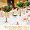20 Pieces Wedding Flower Trumpet Vases Gold Metal Centerpieces Tall Vases New