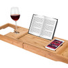 BOSSJOY Luxury Wood Bathtub Caddy Tray Extending Sides -Light Brown New