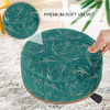 ECOMEX Adjustable Round Storage Ottoman 360° Swivel Makeup Velvet - Green New
