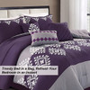 MERRY HOME Bed in A Bag King Size Comforter Set(400GSM) 7PC-4 Season,Purple&Gray New