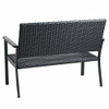 C-Hopetree Outdoor Loveseat Bench Chair Outside Patio Porch Metal Frame - Black New