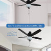 Blue Mountain Fans 52" Fusion Ceiling Fan Pull Chain 2 9w LED Light 3 speed New