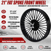 TOFR 21x3.5 Fat Spoke Front Wheel Black For Harley Touring Baggers 09-25 New