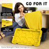 8 PACK of 12 Gallon Medium Black & Yellow Storage Bins | Plastic Tote Organizing New