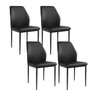 ALL GOJANE FAUX LEATHER SOLID BACK DINING SIDE CHAIR STABLE SET OF 4 - BLACK New