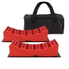 RECPRO RV CAMPER LEVELING KIT WITH CURVED LEVELERS AND WHEEL CHOCKS 2 PACK - RED
