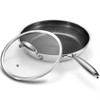 Tibbicc Stainless Steel Non Stick Frying Pan Lid PFOA Free New