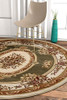 Well Woven Timeless Collection Le Petit Palais Green 5' Round Oriental Area Rug New