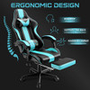 Ferghana Ergonomic Gaming Chair Adjustable Recliner PU Leather - Lake Blue