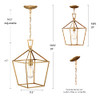 MOTINI 1-Light Gold Lantern Pendant Light Brushed Brass Finish B0919BS58B -NEW New