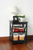 RAAMZO Black Finish Wooden X-Design Chair Side End Table B01BCXK3CS New