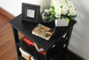 RAAMZO Black Finish Wooden X-Design Chair Side End Table B01BCXK3CS New