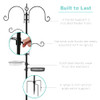 Best Choice Products 91" 4-Hook Bird Feeding Station Steel Multi-Feeder Kit New