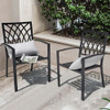 NUU GARDEN Patio Outdoor Dining Chairs Set 2 NUU1100-2 - Black New