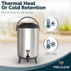 Vollum Stainless Steel Beverage Dispenser, 8 Liters, Spigot, B07ZY8SQ83 - BLACK New