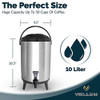 Vollum Stainless Steel Beverage Dispenser, 8 Liters, Spigot, B07ZY8SQ83 - BLACK New