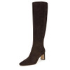 5900661 SAM EDELMAN WOMEN'S SYLVIA HEEL BOOTS, SIZE 9.5, CHOCOLATE BROWN SUEDE New