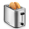 Bonsenkitchen Toasters, 2 Slice Wide Slot, 7 Brown Settings B08MX181JC - Silver New
