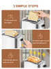 Bonsenkitchen Toasters, 2 Slice Wide Slot, 7 Brown Settings B08MX181JC - Silver New