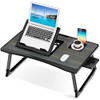 Saviki Lap Desk, Multi-Functional Features - Breakfast Serving Bed Table - Black New
