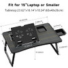 Saviki Lap Desk, Multi-Functional Features - Breakfast Serving Bed Table - Black New