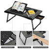Saviki Lap Desk, Multi-Functional Features - Breakfast Serving Bed Table - Black New