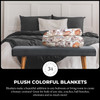 ARTISAN 34 HALLOWEEN HARVEST OVERSIZED PLUSH THROW 50X70, FALL FOOTBALL, FAMILY New