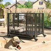 DAKITO 43/38 INCH HEAVY DUTY DOG CRATE FOLDING DOG KENNEL NO ASSEMBLY - BLACK