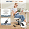 Armless Office Desk Chair Ergonomic 360° Swivel Rolling PU Leather Chair - White New