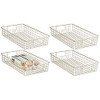 mDesign Wire Cabinet Organizer Storage Bins Baskets - 4 Pack - Satin New