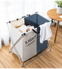 125L Laundry Basket Clothes Hamper Organizer Sorter Storage Foldable - Gray New