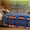 Sacred Thread Aztec Blanket, Western Blanket, Throw 40”x60” B0BPN3BRF6 - Blue New