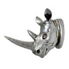 Resin Rhino Head Sculpture Animal Wall Decor Art B01L39P240 - Antique Silver New