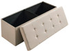 Ornavo Home 43" Folding Extra Large Storage Bench, Linen, B0D4WLVGV6 - Beige New