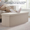 Ornavo Home 43" Folding Extra Large Storage Bench, Linen, B0D4WLVGV6 - Beige New