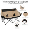 REALEAD DOUBLE CAMPING CHAIR HEAVY DUTY CAMPING COUCH SUPPORT 650 LBS - BEIGE