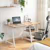 Trestle Desk with 2 Shelves Soges 47 inches Reversible Storage Desk - Brown New