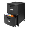 Storex Plastic Two-Drawer File Cabinet – Locking Document Organizer, Black New