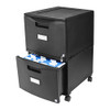 Storex Plastic Two-Drawer File Cabinet – Locking Document Organizer, Black New